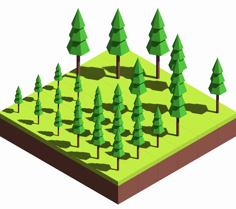 An illustration of a working forest